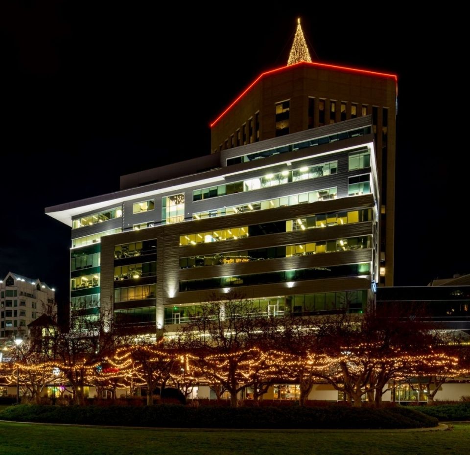 Christmas Lights in The Grove Plaza Downtown Boise Idaho