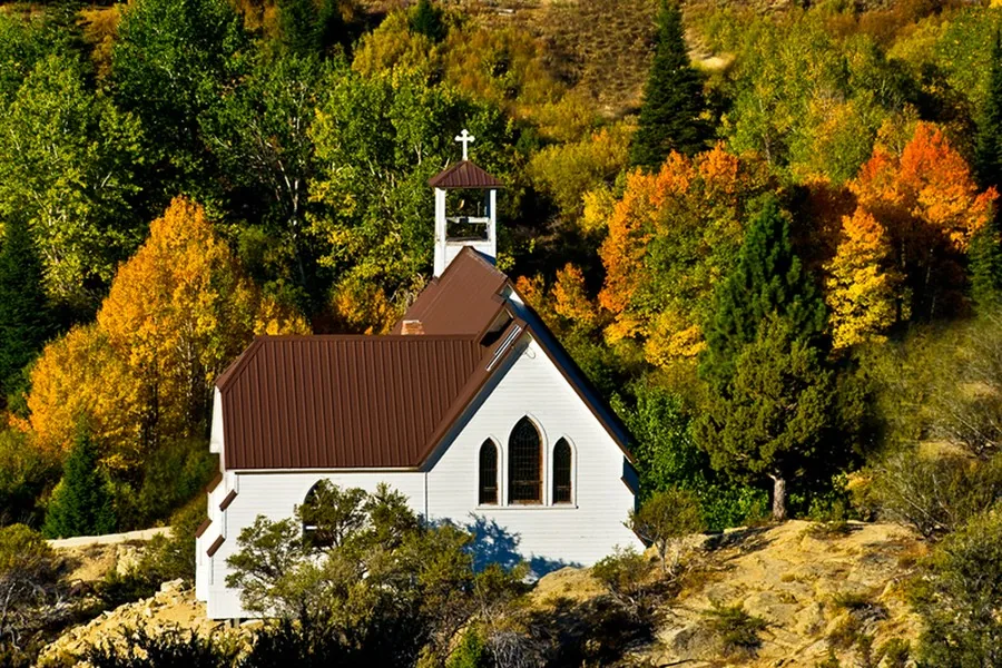 Silver-City-Church-Fall Fall colors around the old church at Silver City Idaho